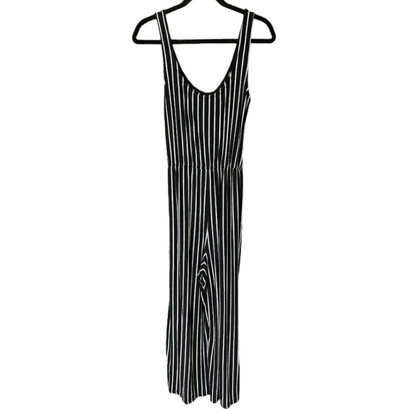 Jolt Black & White Striped Jumpsuit With Button Detail & Tie Waist - Picture 7 of 9